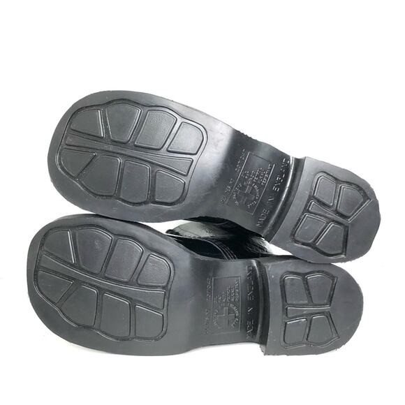 NEW Vintage Dr Martens Croc Patent Leather Knee High Square Toe Heeled Boots 7 - Picture 11 of 14